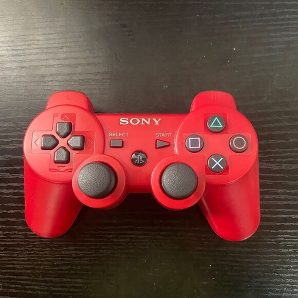 PS3 Playstation 3 Wireless Controller Red - Picture 1 of 3